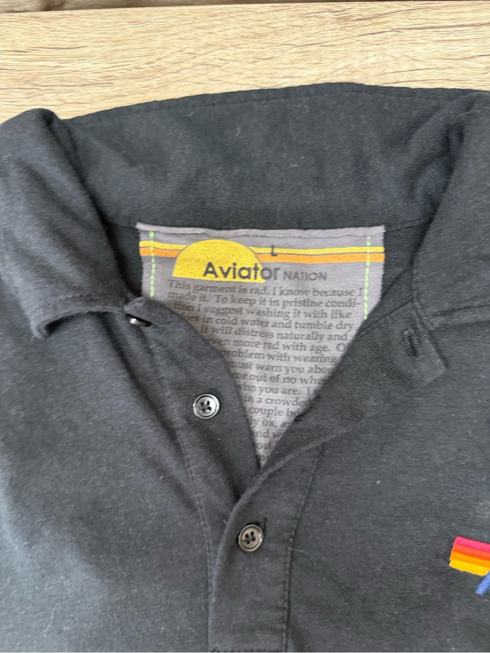 AVIATOR NATION POLO - BLACK men’s size large - Picture 5 of 6